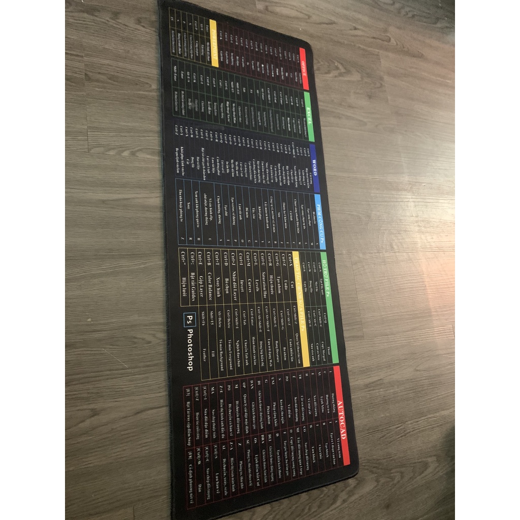 Lót chuột gaming phím tắt 30x70cm-bàn di chuột cỡ lớn cao cấp tiện lợi