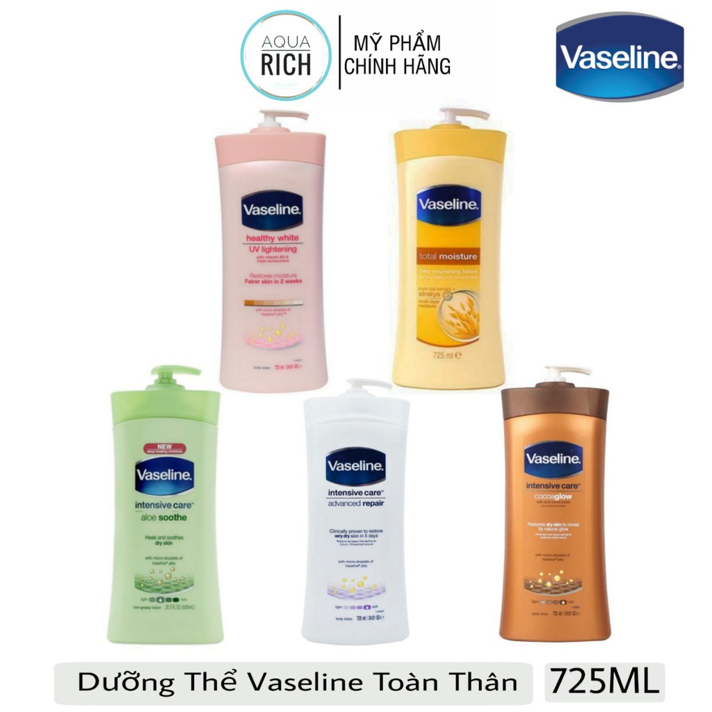 (Có Sẵn Màu Hồng) Dưỡng Thể Vaseline 725ML HỒNG 725ML- VÀNG - XANH - TRẮNG - 50X