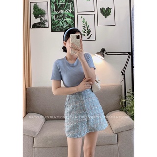SET ÁO THUN LEN + CHÂN VÁY BỐ