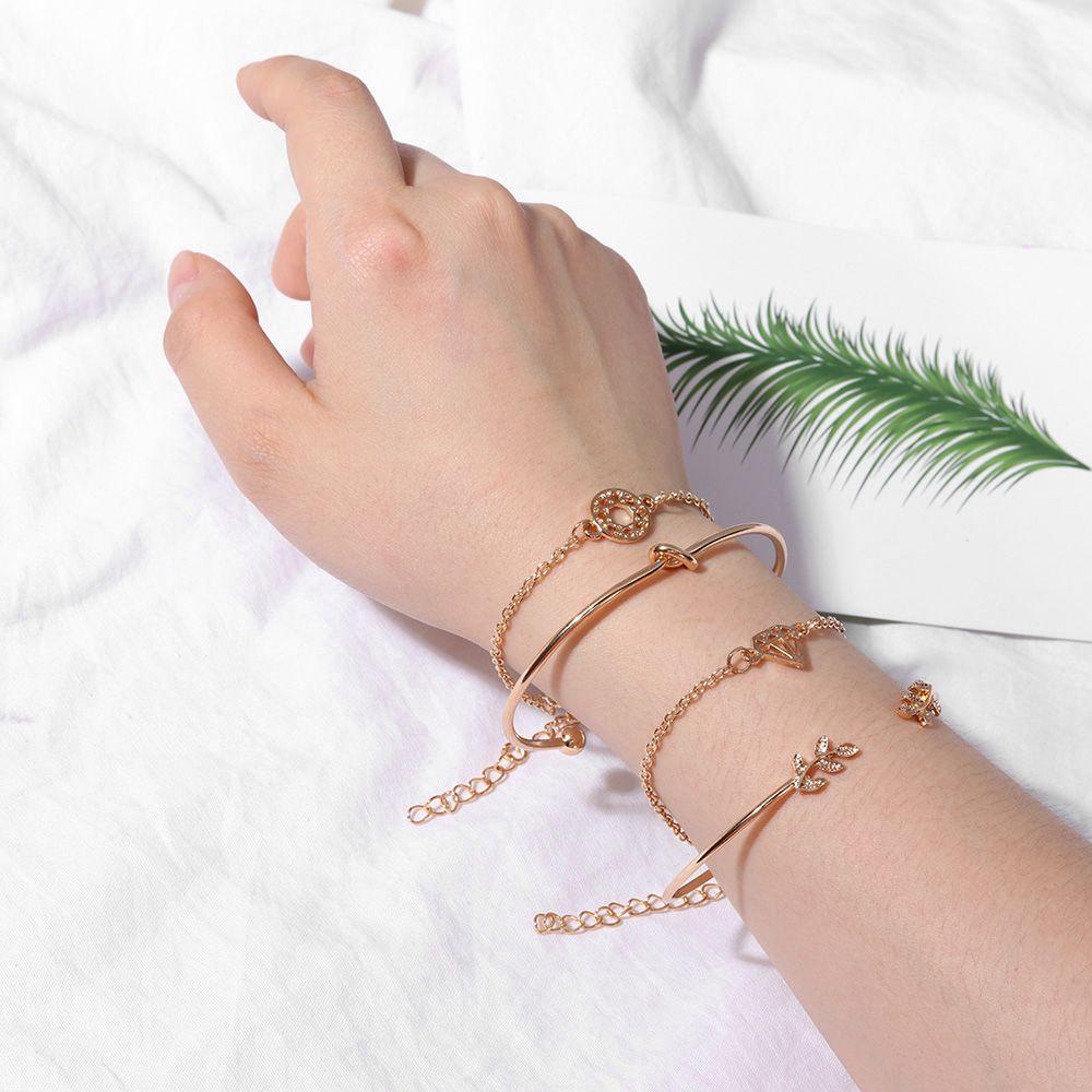 Set 4 Vòng Tay Hợp Kim Phong Cách Bohemian Cho Nữ