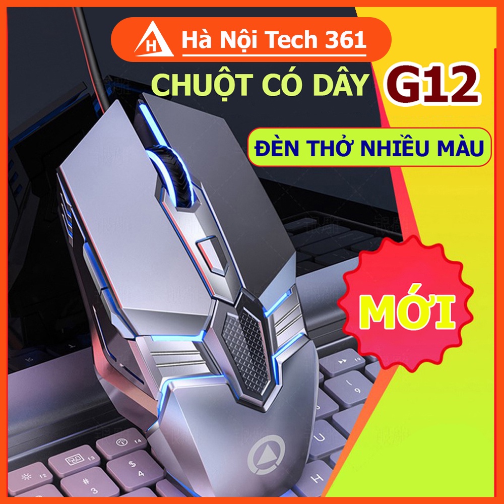 Chuột gaming YINDI-G12, chuột máy tính có dây ,tùy chỉnh DPI 4 cấp độ, dùng cho laptop, máy tính, pc- Bảo hành 6 tháng