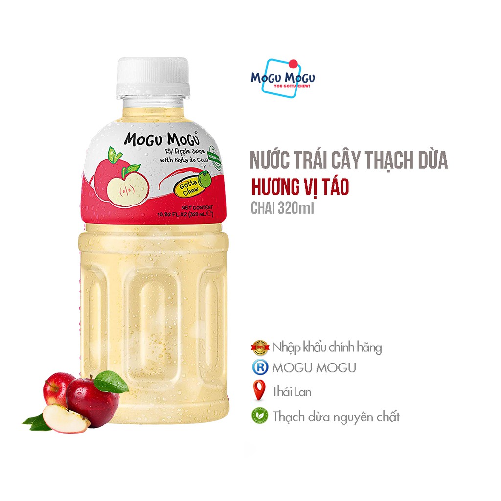 Nước Thạch Dừa Hương Vị Táo MOGU MOGU - 320ML