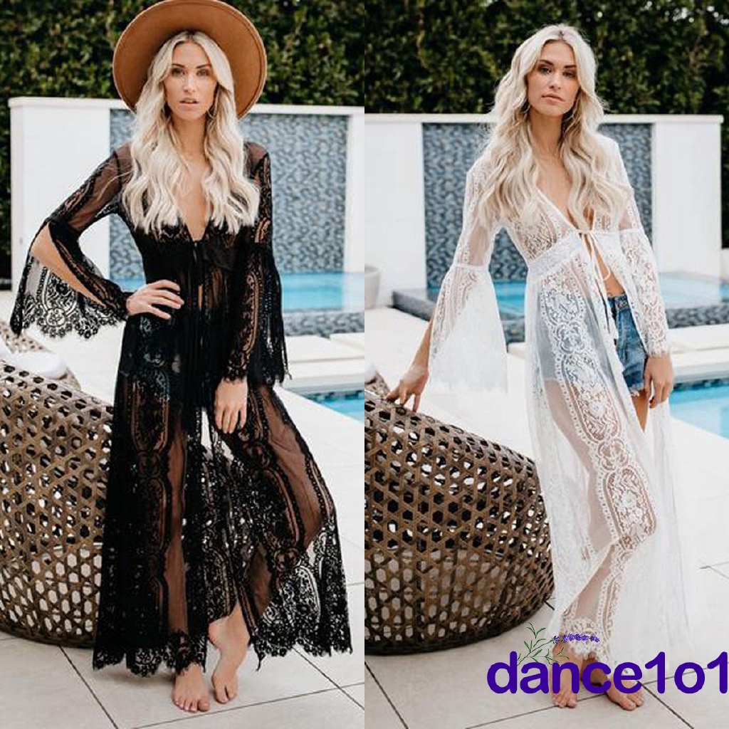 Đầm ren khoác ngoài bikini thiết kế quyến rũ tinh tế