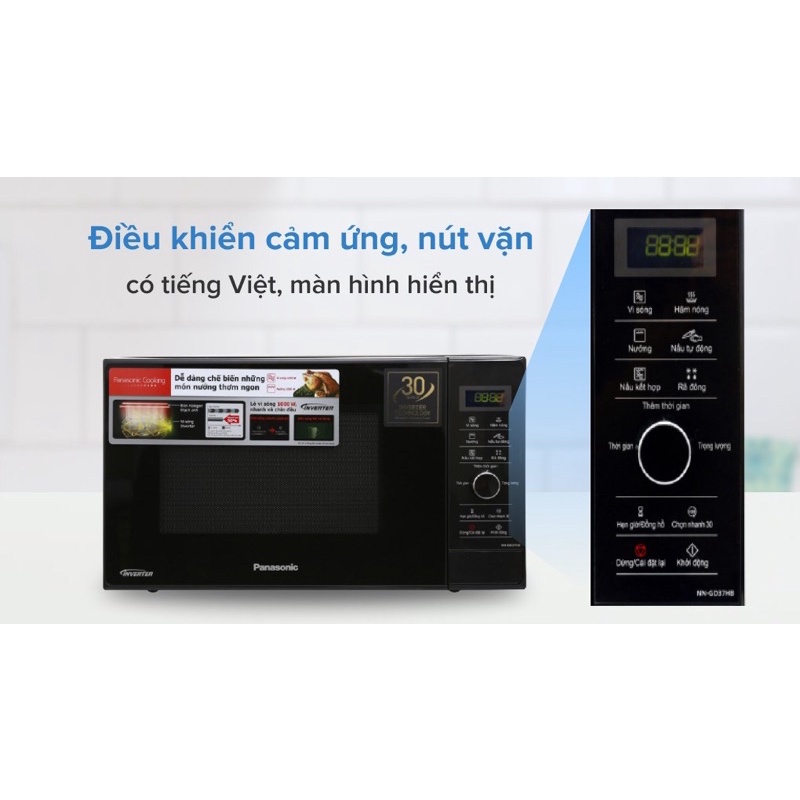 Lò vi sóng có nướng inverter Panasonic NN-GD37HBYUE 23 lít - Hàng chính hãng