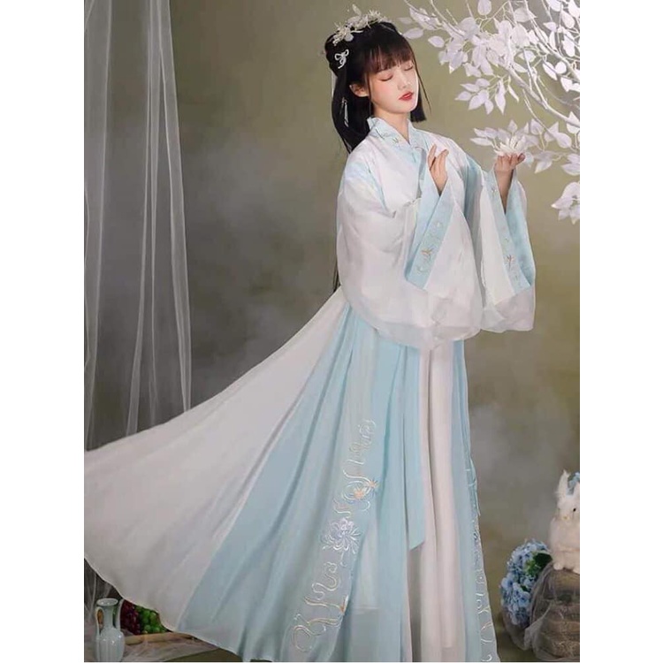 Hán phục nữ áo giao lĩnh cổ trang