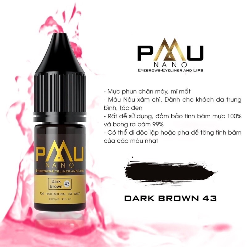 [CHÍNH HÃNG] Mực PMU Phun Xăm Mày Môi Mí, Size 3.3ml, Full 10ml