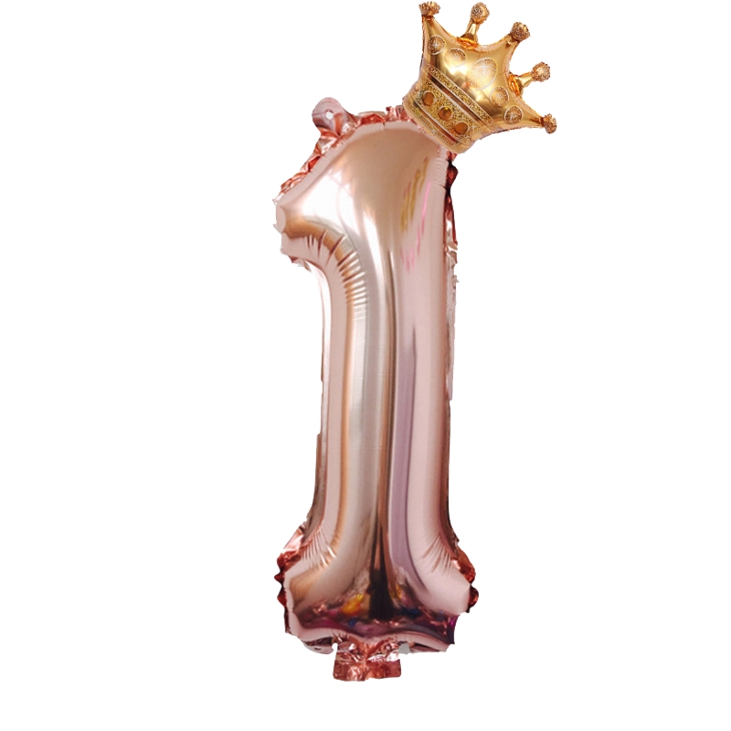 Bong bóng lá nhôm 16 inch hình vương miện màu vàng hồng dùng trang trí tiệc