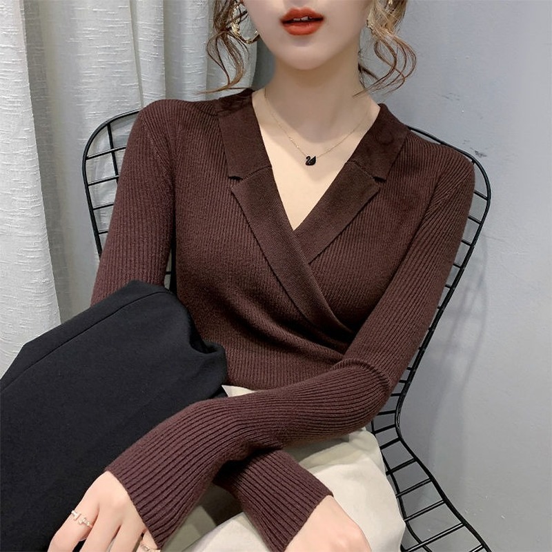 Áo sweater nữ tay dài cổ tròn mềm mại thiết kế co giãn xinh xắn cho phái nữ