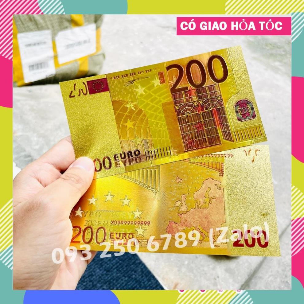 TRỢ GIÁ Tờ Tiền Kỉ Niệm 200 EURO Plastic Mạ Vàng Lì Xì Tết May Mắn