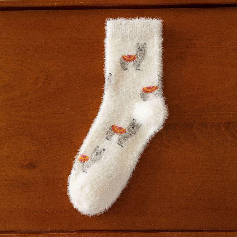 Vớ Cotton Dày Dặn Thoáng Khí Họa Tiết Động Vật Hoạt Hình Dễ Thương Cho Nữ
