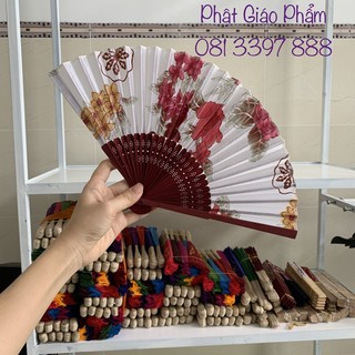 Quạt Tay Cổ Trang - Vải Lụa cao cấp