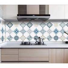 Giấy dán tường nhà bếp, miếng dán bếp chống bắn dầu mỡ, chịu nhiệt cao ô hoa văn hiện đại rộng 60cm