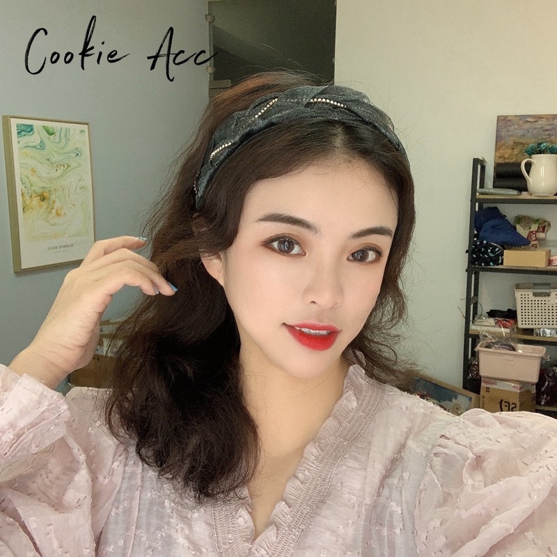 Băng đô tóc tiểu thư đính hạt đá nữ tính - Maben