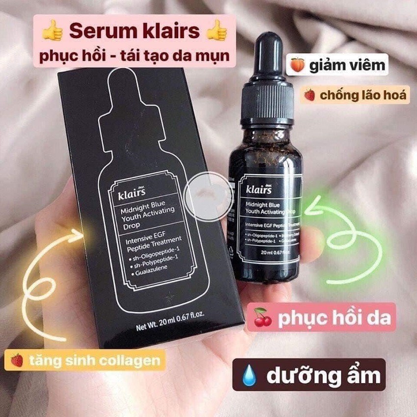 Bộ mỹ phẩm dưỡng ẩm phục hồi da tổn thương Dear Klairs Midnight Blue 60ml Auth Hàn Quốc