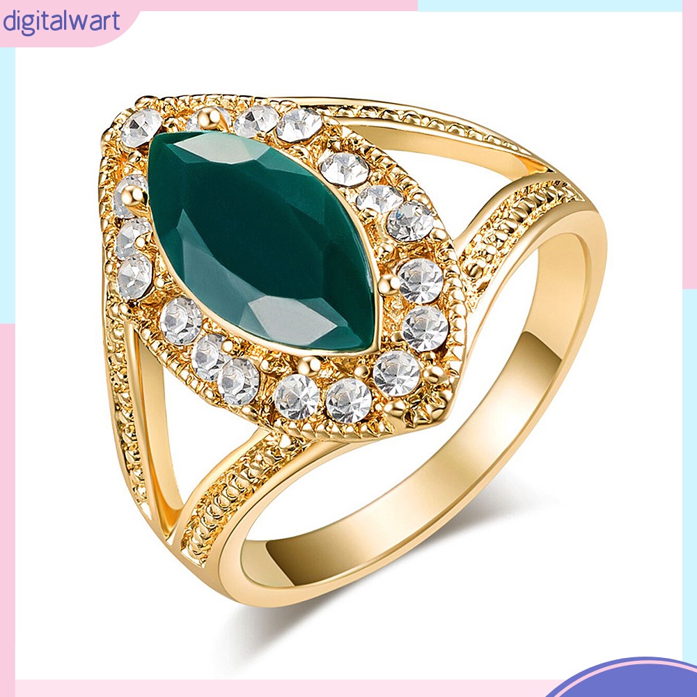 Nhẫn đeo tay kim loại đính đá vintage cho nữ