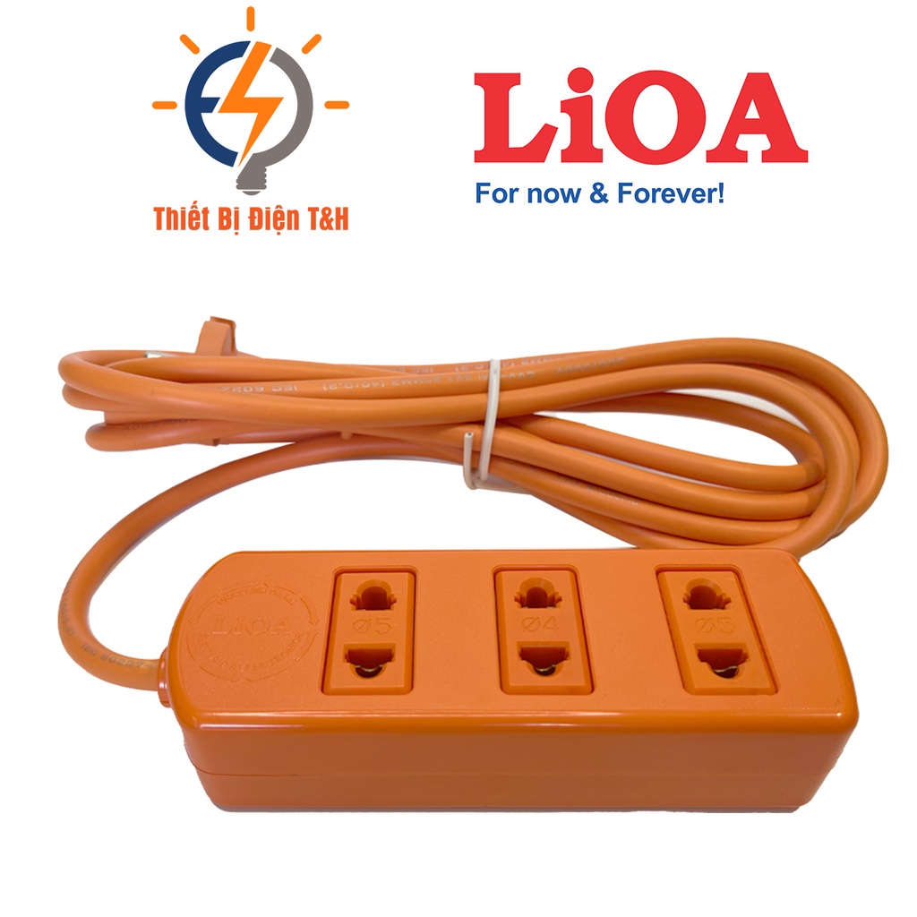 Ổ cắm điện LIOA công suất lớn chịu tải 3 nồi lẩu, 3300W, 3 ổ cắm, dây dài 3M - S3TC - Thiết Bị Điện T&amp;H