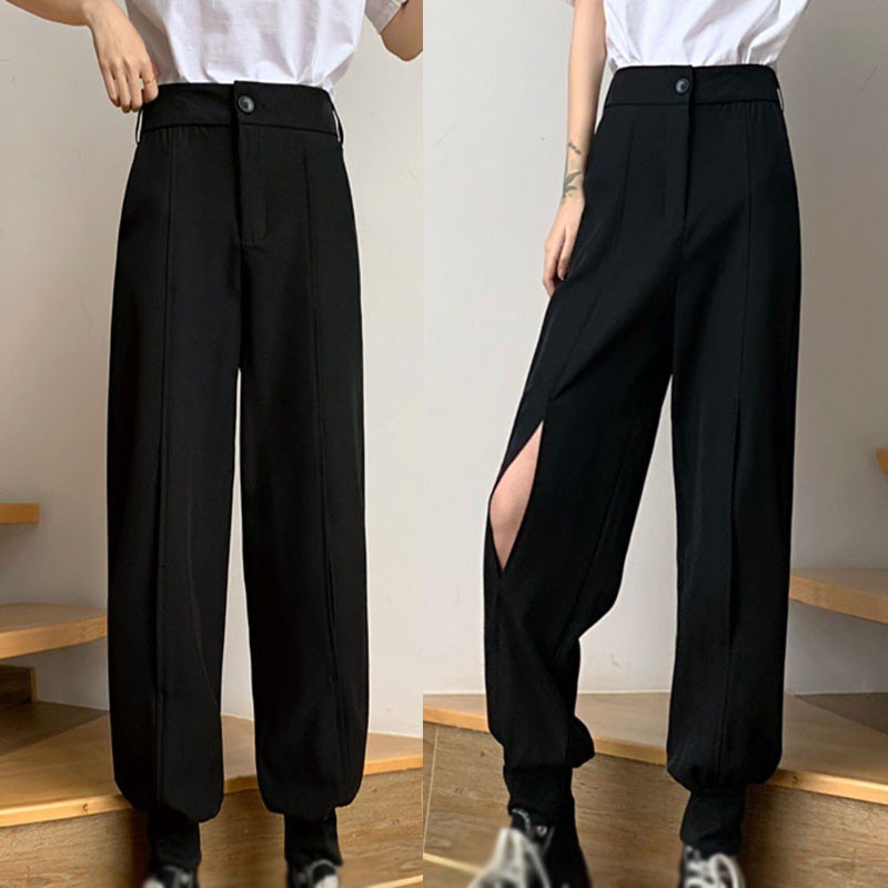 Quần Dài Nữ Lưng Cao Ống Rộng Thời Trang Cá Tính