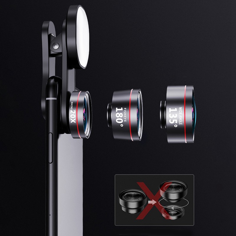 High Quality SSKY Wide-Angle Lens, External HD Camera, Fill Light, Macro Fisheye