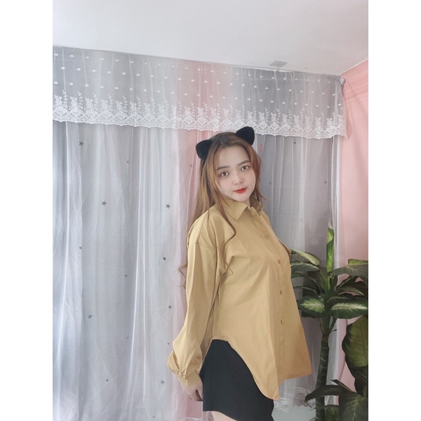 Sơ mi thô mềm vặt tôm một túi Bigsize 55-80kg (hình thật cận chất vải )