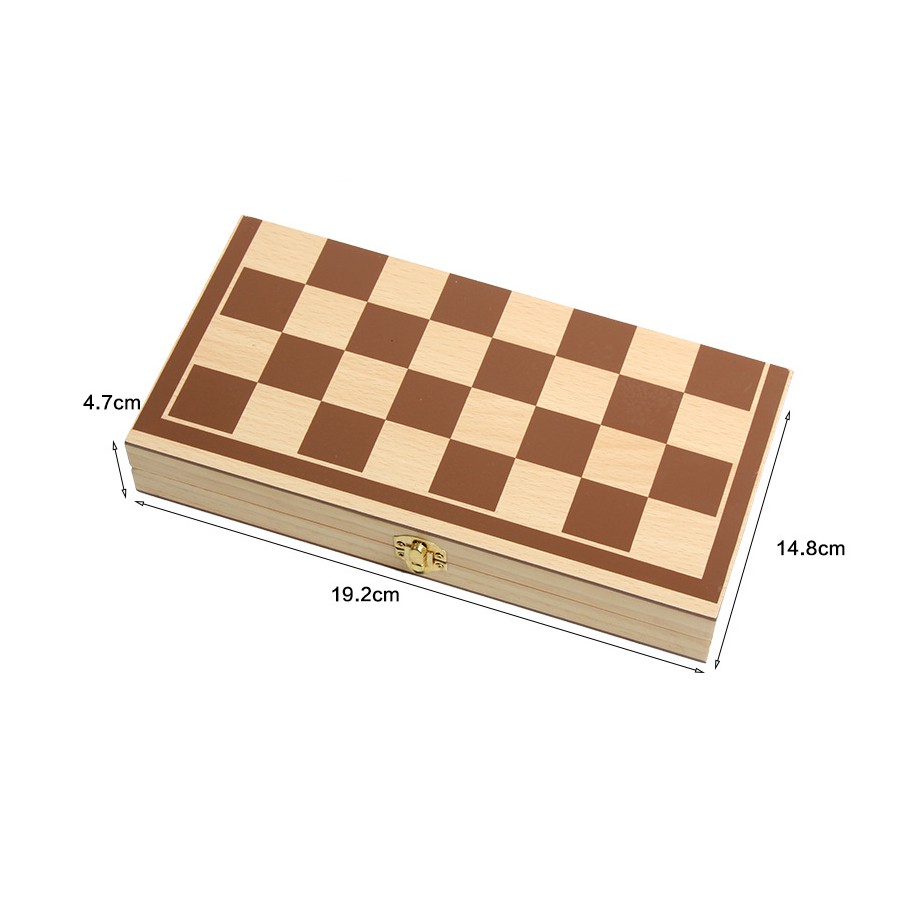 Đồ chơi cờ vua quốc tế gỗ - bàn chơi gập lại thành hộp đựng cao cấp