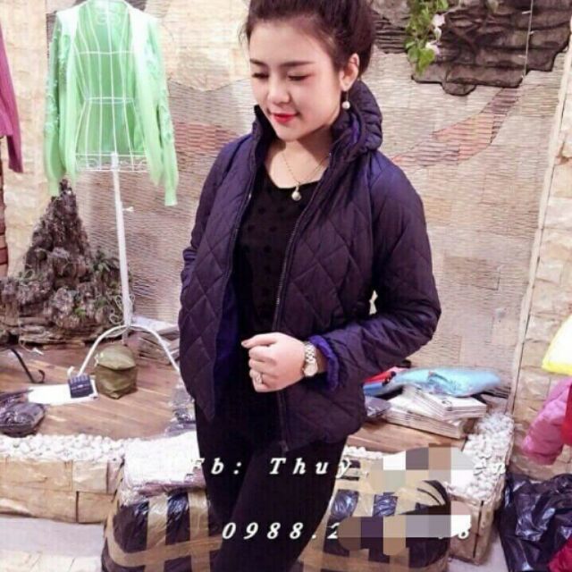 Áo phao siêu ấm màu hồng đậm