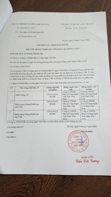 😷 1 Chiếc Khẩu trang kháng khuẩn 4 lớp Viva facemask, chống bụi , chống giọt bắn, | BigBuy360 - bigbuy360.vn