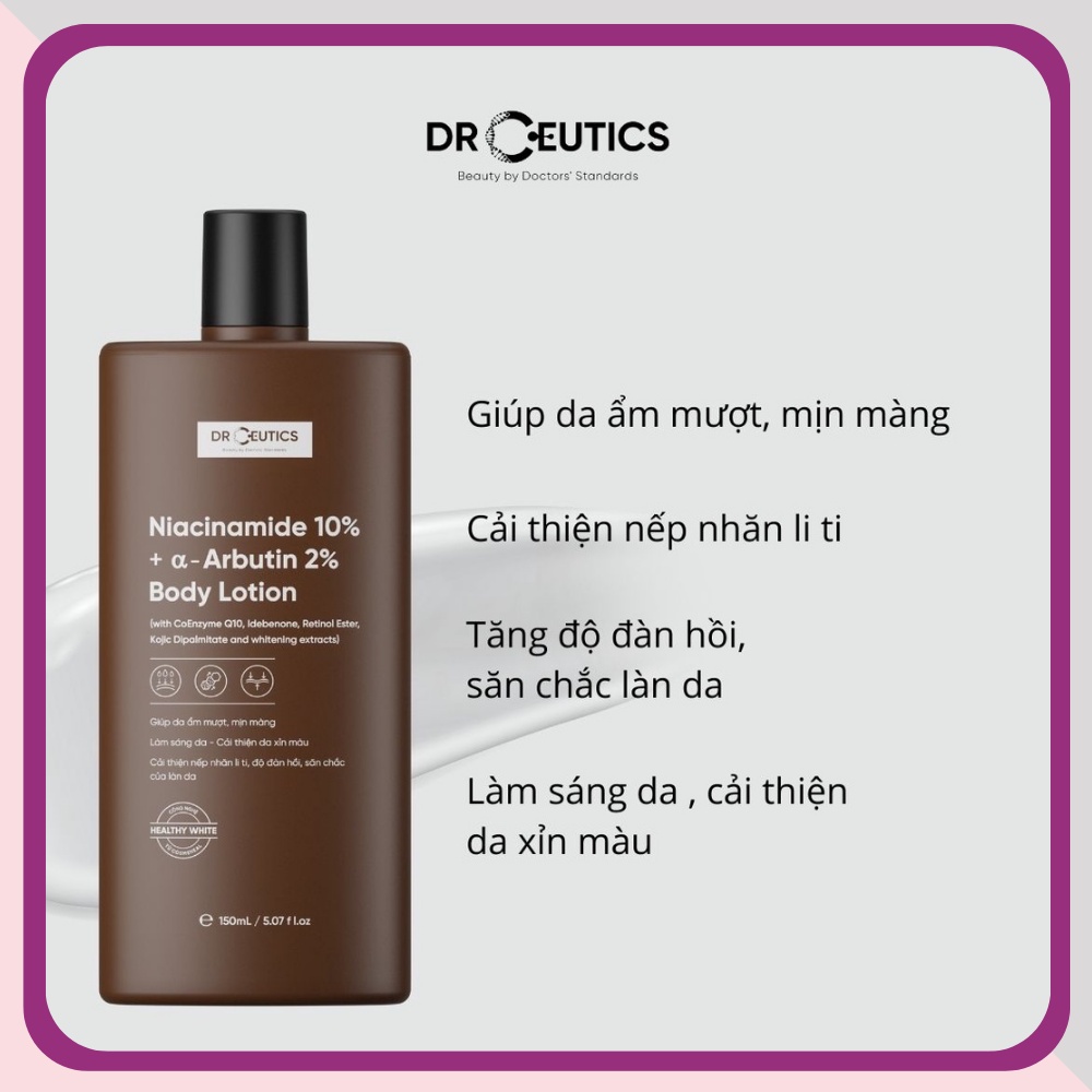 Dưỡng Thể Trắng Da Drceutics Body Lotion Giúp Làm Mịn Và Trắng da nhanh chóng 150mL - Dược Mỹ Phẩm Derma Touch