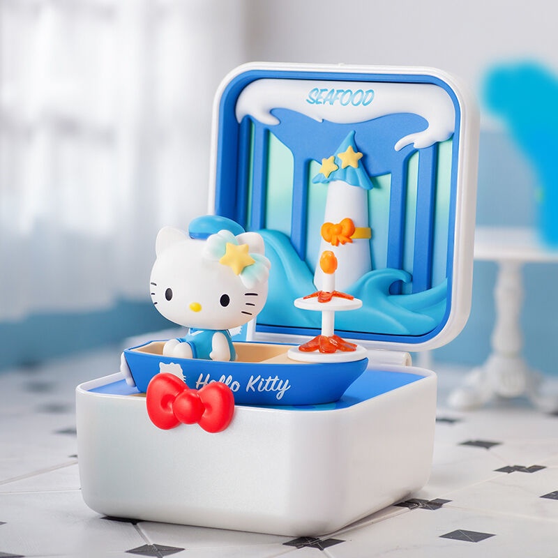 ❤sản phẩm chính thức❤Hello Kitty Thị trấn Gourmet Hộp mù POPMART Quà tặng Con búp bê Người mẫu Đồ chơi quà sinh nhật