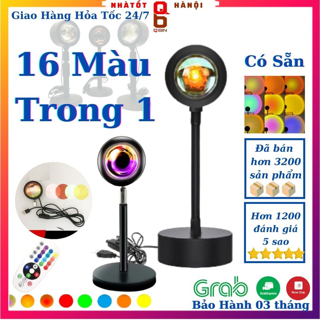 Đèn sunset cầu vồng  led tiktok 10 màu trong 1 rainbow lamp Rose blackpink lisa trang trí CHILL Cao 