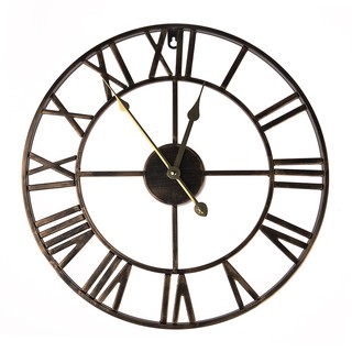 Đồng Hồ Treo Tường Chạy Bằng Pin Kim Loại Phong Cách Châu Âu