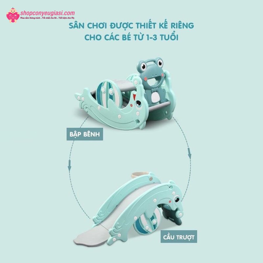 CẦU TRƯỢT BẬP BÊNH ĐA NĂNG 3IN1 CHO BÉ (HÀNG QUÀ MOONY)