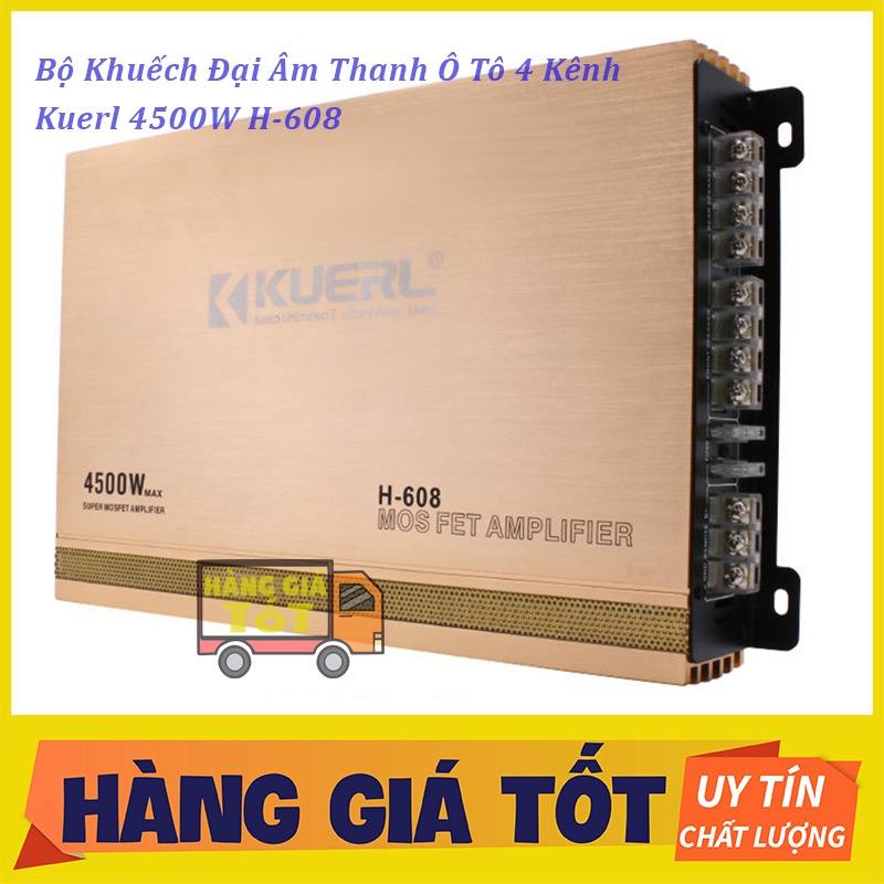 Bộ Khuếch Đại Âm Thanh Ô Tô 4 Kênh Kuerl 4500W H-608