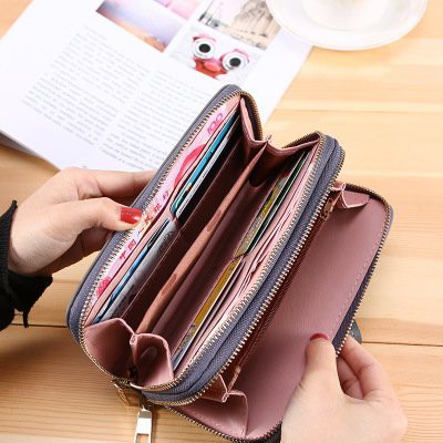 Ví nữ dài G0067 cầm tay 2 ngăn kéo sang trọng, thiết kế hình trái tim dễ thương nhiều ngăn tiện dụng