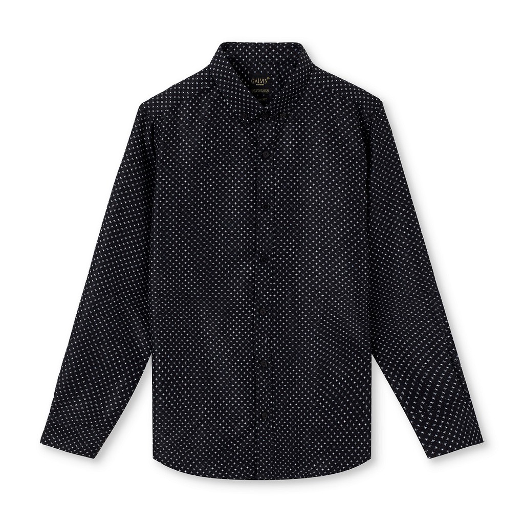 Áo sơ mi nam Galvin họa tiết dài tay chất cotton co giãn form ôm SMGV142 - Leo Vatino