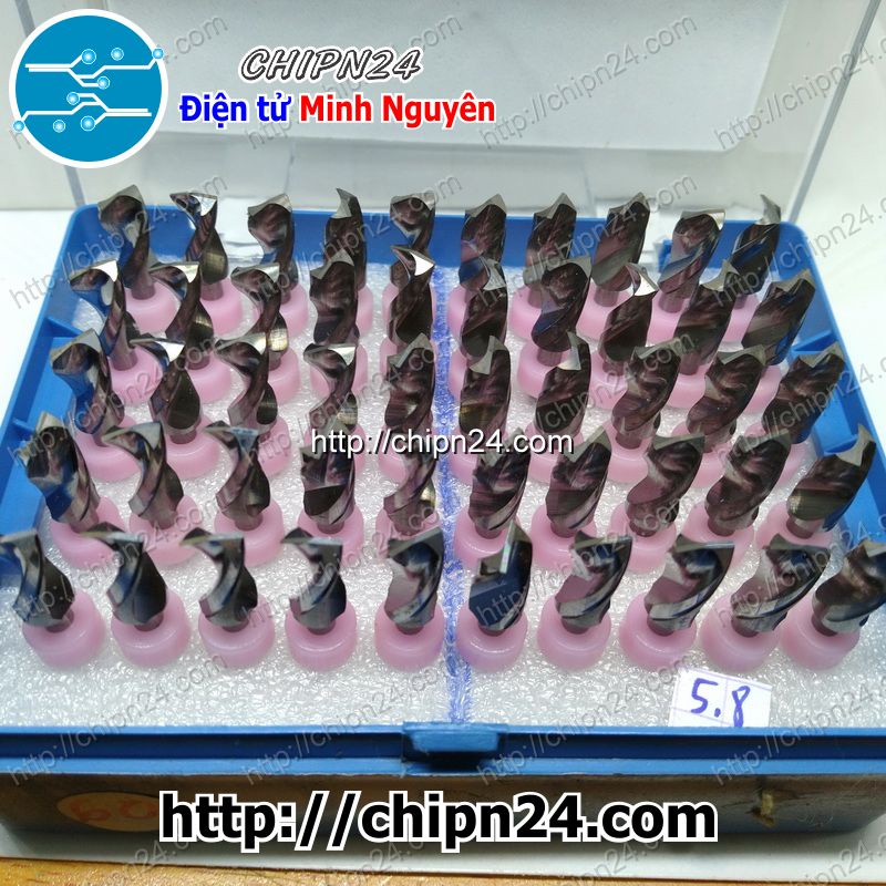 [1 CÂY] Mũi khoan mạch in CNC 5.8mm (Mạch điện tử, PCB)