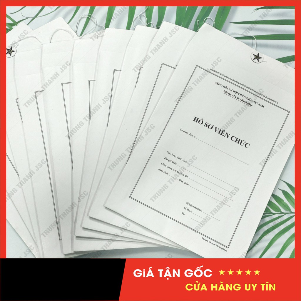 Vỏ Bìa Hồ sơ Viên Chức Theo Thông tư số 07/2019/TT-BNV ngày 01/6/2019 của Bộ trưởng Bộ Nội vụ Mầu trắng đẹp