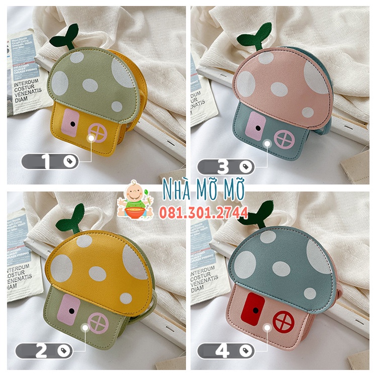 Túi đeo chéo hình cây nấm cho bé - túi đựng lì xì siêu dễ thương cho bé Nhà Mỡ