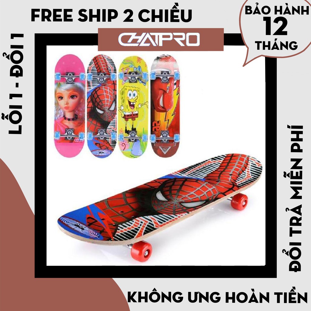 [Hàng Loại 1] Ván trượt skateboard cho trẻ em, Ván trượt patin cho bé cao cấp - Bảo hành bánh xe 12 tháng