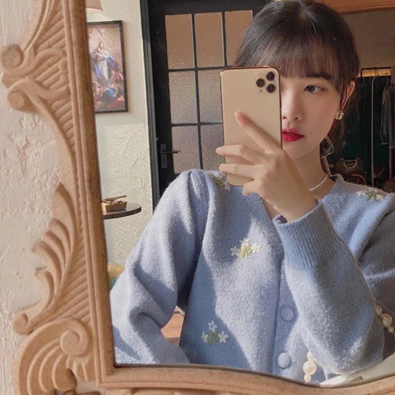 [ORDER TAOBAO] ÁO CARDIGAN HỌA TIẾT HOA NHÍ DÁNG NGẮN | BigBuy360 - bigbuy360.vn