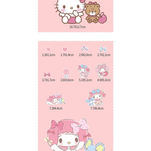 Miếng Dán Trang Trí Vali laptop ipad Mũ Bảo Hiểm Chống Thấm Nước Họa Tiết Hoạt Hình hello Kitty