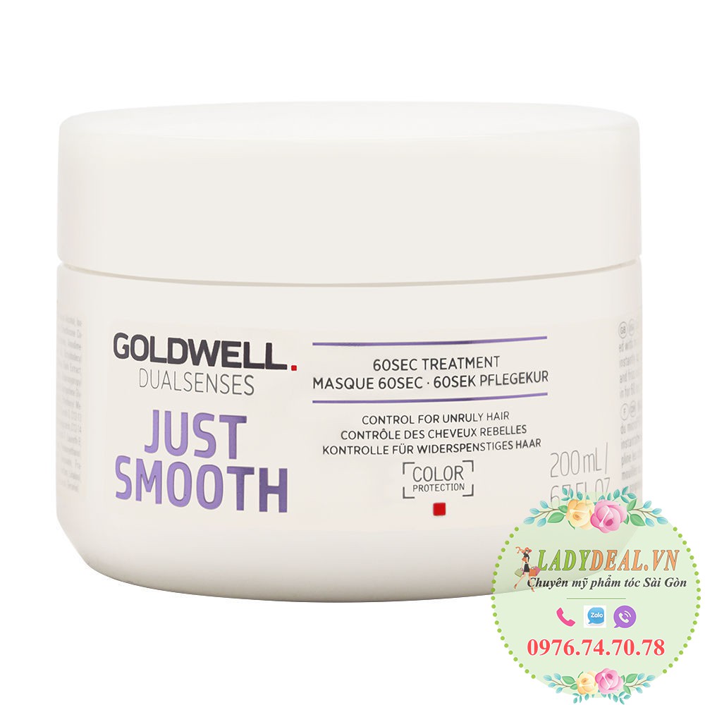 Hấp dầu phục hồi tóc suôn mượt goldwell dualsenses just smooth mask 60s 200ml