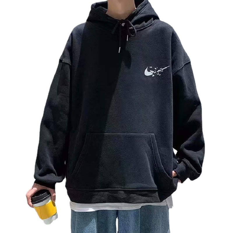 Áo hoodie nam size M-5XL tay dài dáng rộng thời trang mùa đông phong cách Hàn Quốc