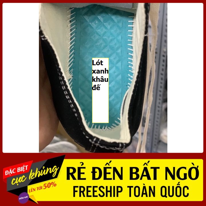 Giày thể thao cổ cao đen trắng hoa cúc nam nữ kèm box