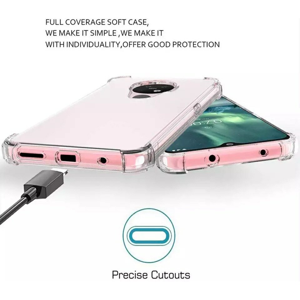Ốp lưng Silicon Nokia 7.2 / Nokia 8.1 / Nokia X7 dẻo trong suốt lồi 4 góc cao cấp lâu ố vàng