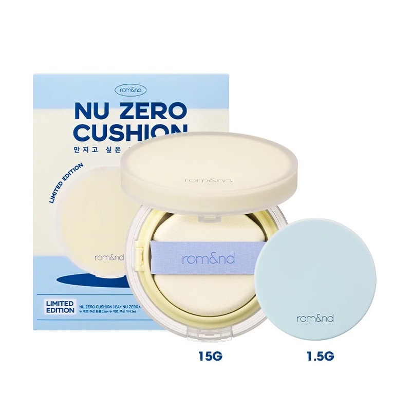 [NEW] Phấn Nước Che Phủ Hoàn Hảo, Mỏng Nhẹ Tự Nhiên Hàn Quốc Romand NU Zero Cushion SPF24/PA++ 15g