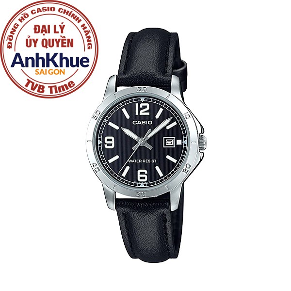 Đồng hồ nữ dây da Casio chính hãng Anh Khuê LTP-V004L-1BUDF (30mm)