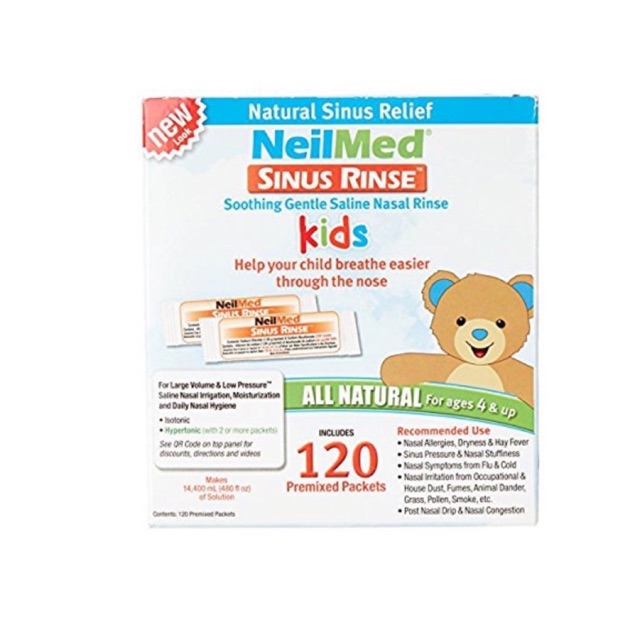 Muối rửa mũi trẻ em neilmed 120 muối mẫu mới
