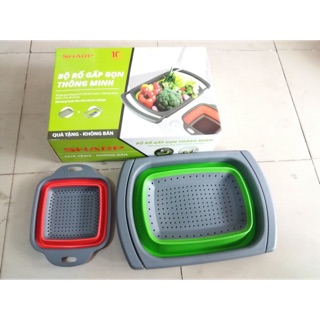 Bộ 2 rổ silicon gấp gọn thông minh pr-jo2 quà tặng từ hãng sharp