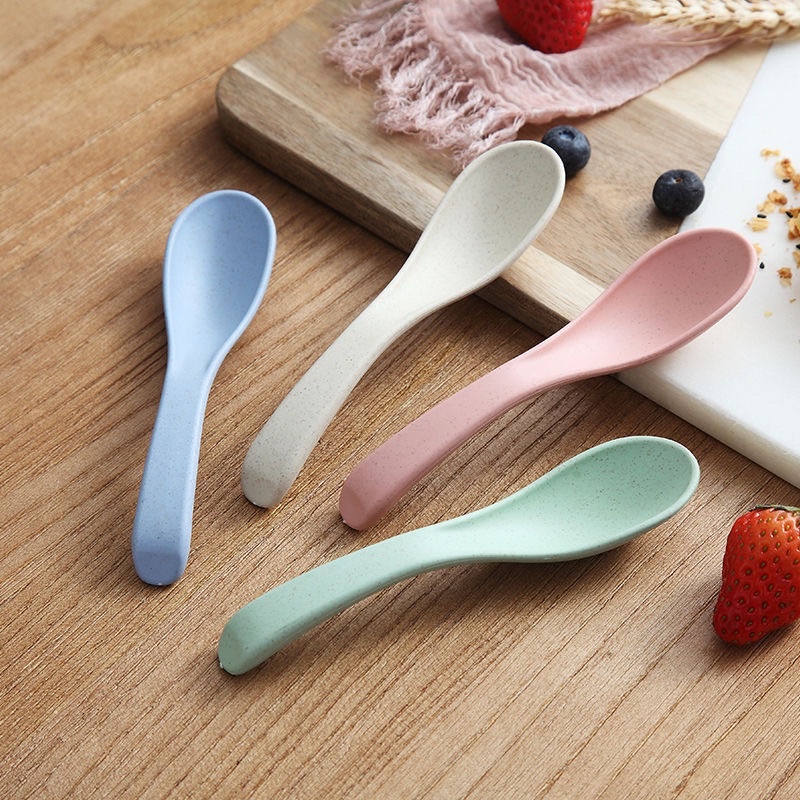 Hàng Loại 1 - Bộ Tô  Chén Muỗng Đĩa Đũa Bằng Lúa Mạch - Combo full 6 Món y hình- HÀNG CÓ SẴN