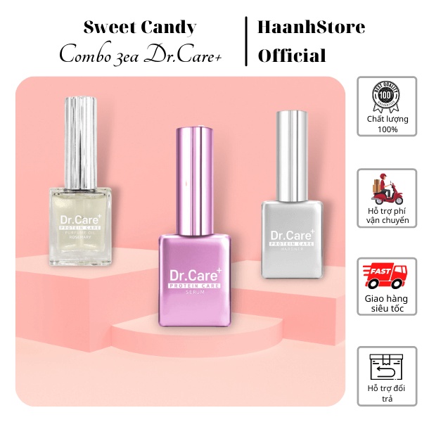 Sweet Candy Combo Bộ 3 sản phẩm Chăm sóc Móng, Tinh dầu chăm sóc Móng & Da Hàn quốc Dr.care+ Candy chính hãng